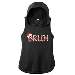 Funny Christmas Candy Cane Bruh Ladies PosiCharge Tri-Blend Wicking Draft Hoodie Tank