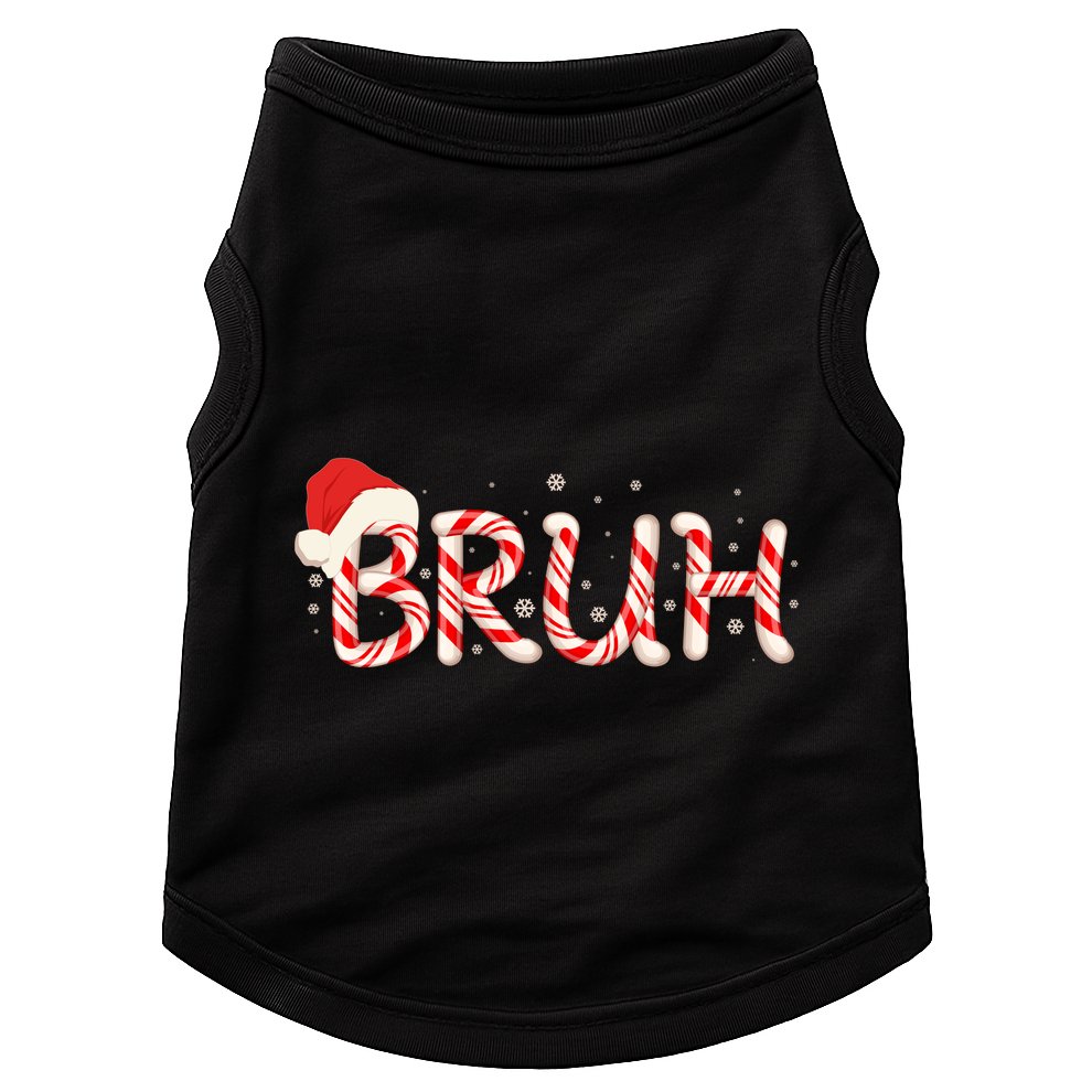 Funny Christmas Candy Cane Bruh Doggie Tank