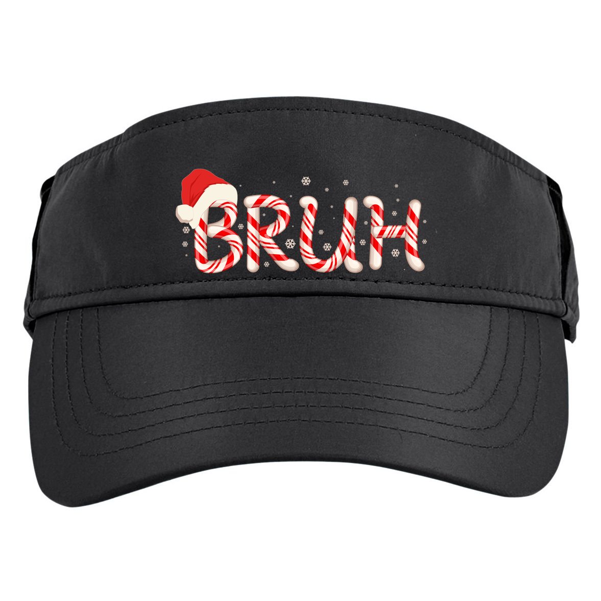 Funny Christmas Candy Cane Bruh Adult Drive Performance Visor