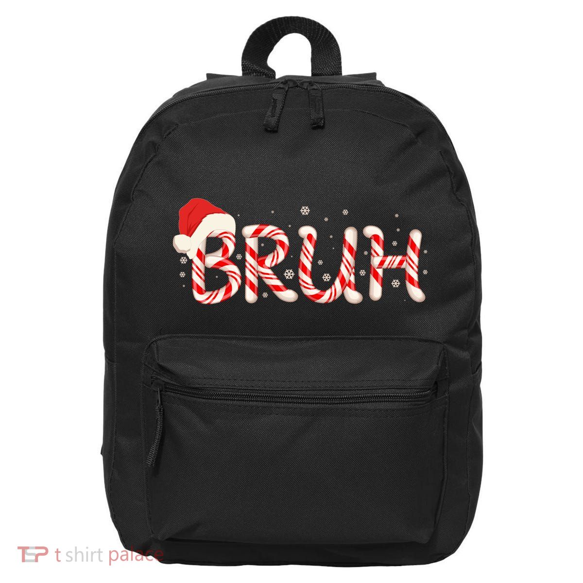 Funny Christmas Candy Cane Bruh 16 in Basic Backpack