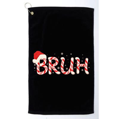 Funny Christmas Candy Cane Bruh Golf Towel