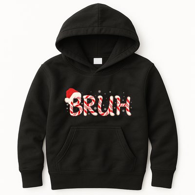 Funny Christmas Candy Cane Bruh Kids Hoodie