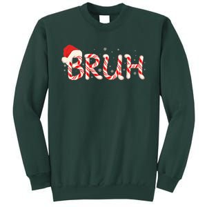 Funny Christmas Candy Cane Bruh Sweatshirt