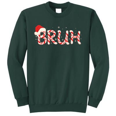 Funny Christmas Candy Cane Bruh Sweatshirt