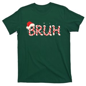 Funny Christmas Candy Cane Bruh T-Shirt