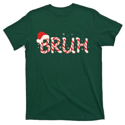 Funny Christmas Candy Cane Bruh T-Shirt