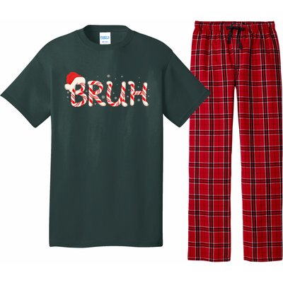 Funny Christmas Candy Cane Bruh Pajama Set