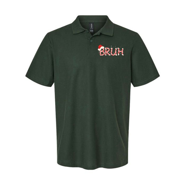 Funny Christmas Candy Cane Bruh Softstyle Adult Sport Polo