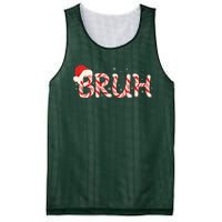 Funny Christmas Candy Cane Bruh Mesh Reversible Basketball Jersey Tank