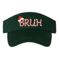 Funny Christmas Candy Cane Bruh Valucap Bio-Washed Visor