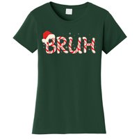 Funny Christmas Candy Cane Bruh Women's T-Shirt