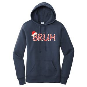 Funny Christmas Candy Cane Bruh Women's Pullover Hoodie