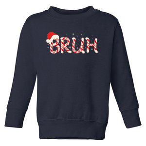 Funny Christmas Candy Cane Bruh Toddler Sweatshirt