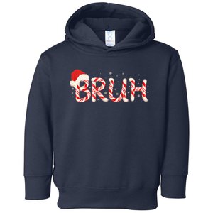 Funny Christmas Candy Cane Bruh Toddler Hoodie