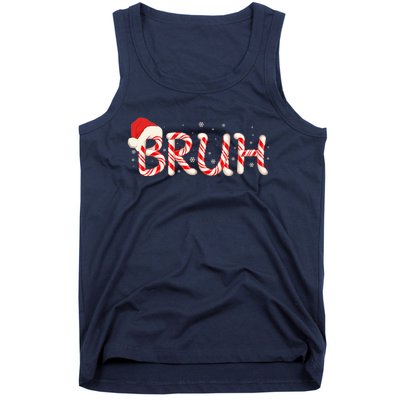 Funny Christmas Candy Cane Bruh Tank Top