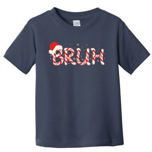 Funny Christmas Candy Cane Bruh Toddler T-Shirt