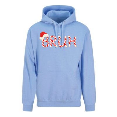 Funny Christmas Candy Cane Bruh Unisex Surf Hoodie