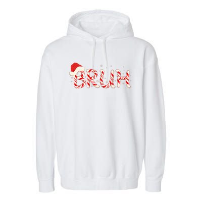 Funny Christmas Candy Cane Bruh Garment-Dyed Fleece Hoodie