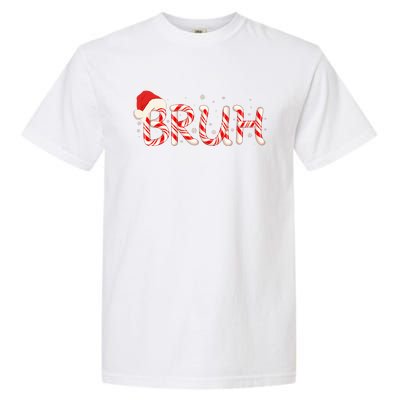 Funny Christmas Candy Cane Bruh Garment-Dyed Heavyweight T-Shirt