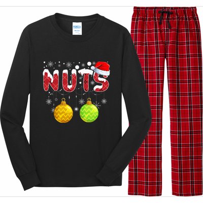 Funny Christmas Couples Matching Santa Hat Holiday Family  Long Sleeve Pajama Set