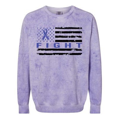 Fight Colon Cancer Awareness T Colorblast Crewneck Sweatshirt