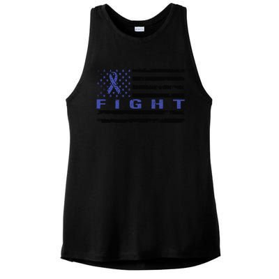 Fight Colon Cancer Awareness T Ladies PosiCharge Tri-Blend Wicking Tank