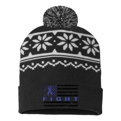 Fight Colon Cancer Awareness T USA-Made Snowflake Beanie