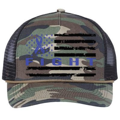 Fight Colon Cancer Awareness T Retro Rope Trucker Hat Cap