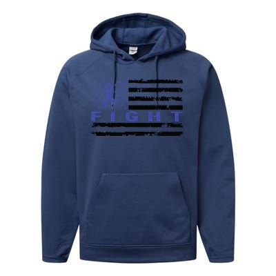 Fight Colon Cancer Awareness T Performance Fleece Hoodie