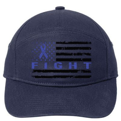 Fight Colon Cancer Awareness T 7-Panel Snapback Hat