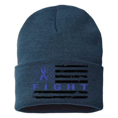 Fight Colon Cancer Awareness T Sustainable Knit Beanie