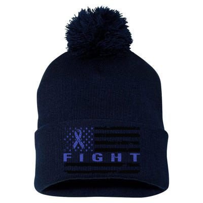 Fight Colon Cancer Awareness T Pom Pom 12in Knit Beanie