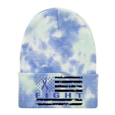 Fight Colon Cancer Awareness T Tie Dye 12in Knit Beanie