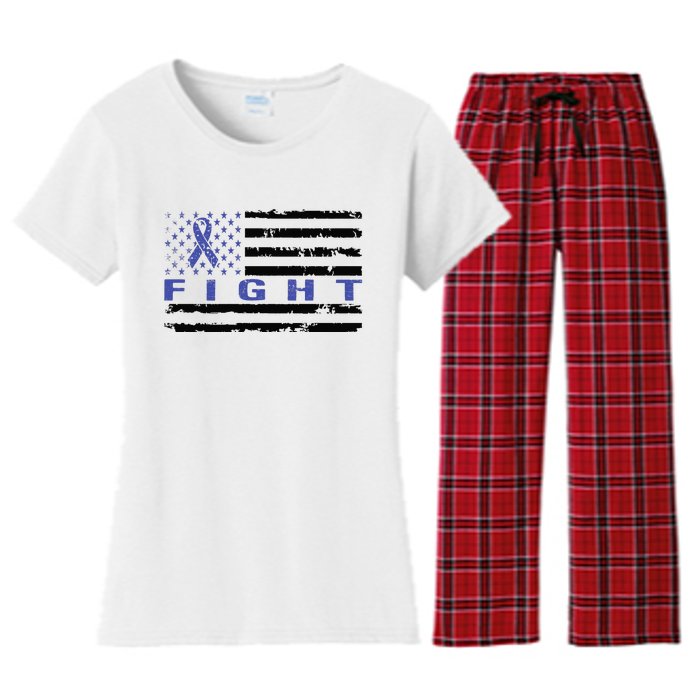 Fight Colon Cancer Awareness T Women's Flannel Pajama Set