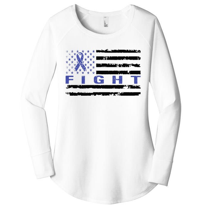 Fight Colon Cancer Awareness T Women's Perfect Tri Tunic Long Sleeve Shirt