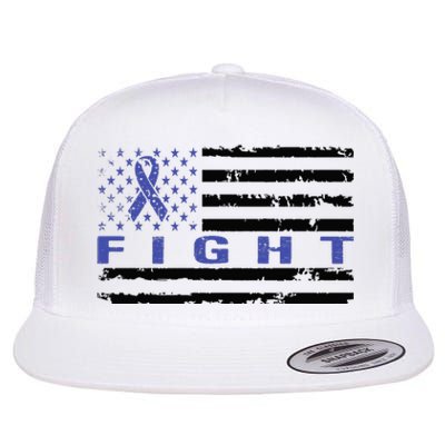 Fight Colon Cancer Awareness T Flat Bill Trucker Hat