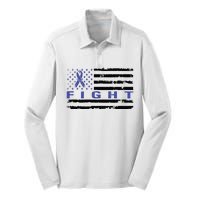 Fight Colon Cancer Awareness T Silk Touch Performance Long Sleeve Polo