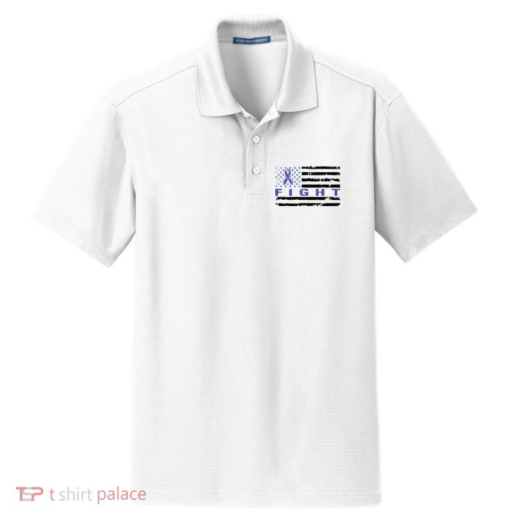 Fight Colon Cancer Awareness T Dry Zone Grid Polo