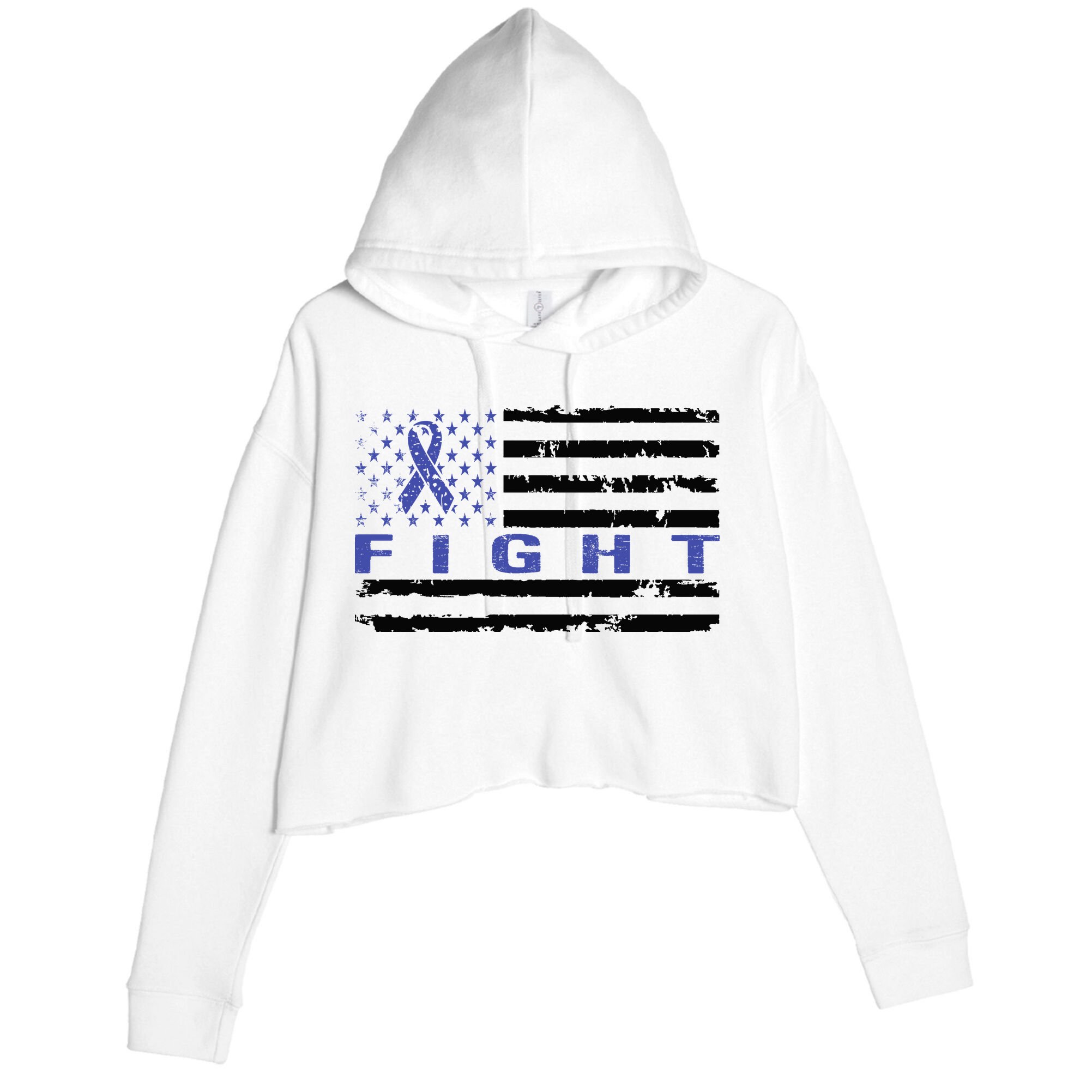 Fight Colon Cancer Awareness T Crop Fleece Hoodie