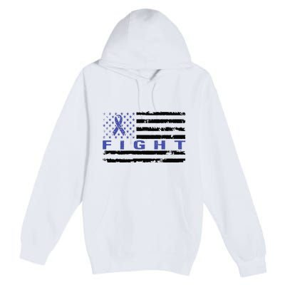 Fight Colon Cancer Awareness T Premium Pullover Hoodie