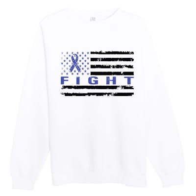 Fight Colon Cancer Awareness T Premium Crewneck Sweatshirt