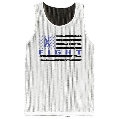 Fight Colon Cancer Awareness T Mesh Reversible Basketball Jersey Tank