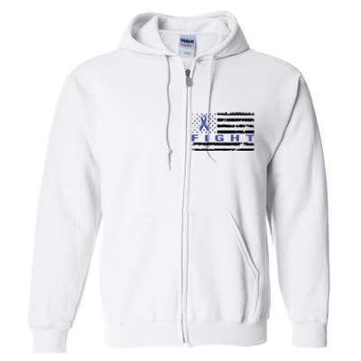 Fight Colon Cancer Awareness T Full Zip Hoodie