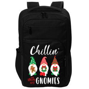 Funny Christmas Chillin With My Gnomies Cute Gnomes Friends Gift Impact Tech Backpack