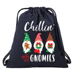 Funny Christmas Chillin With My Gnomies Cute Gnomes Friends Gift Drawstring Bag