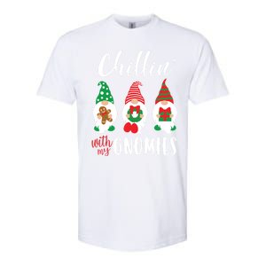 Funny Christmas Chillin With My Gnomies Cute Gnomes Friends Gift Softstyle® CVC T-Shirt