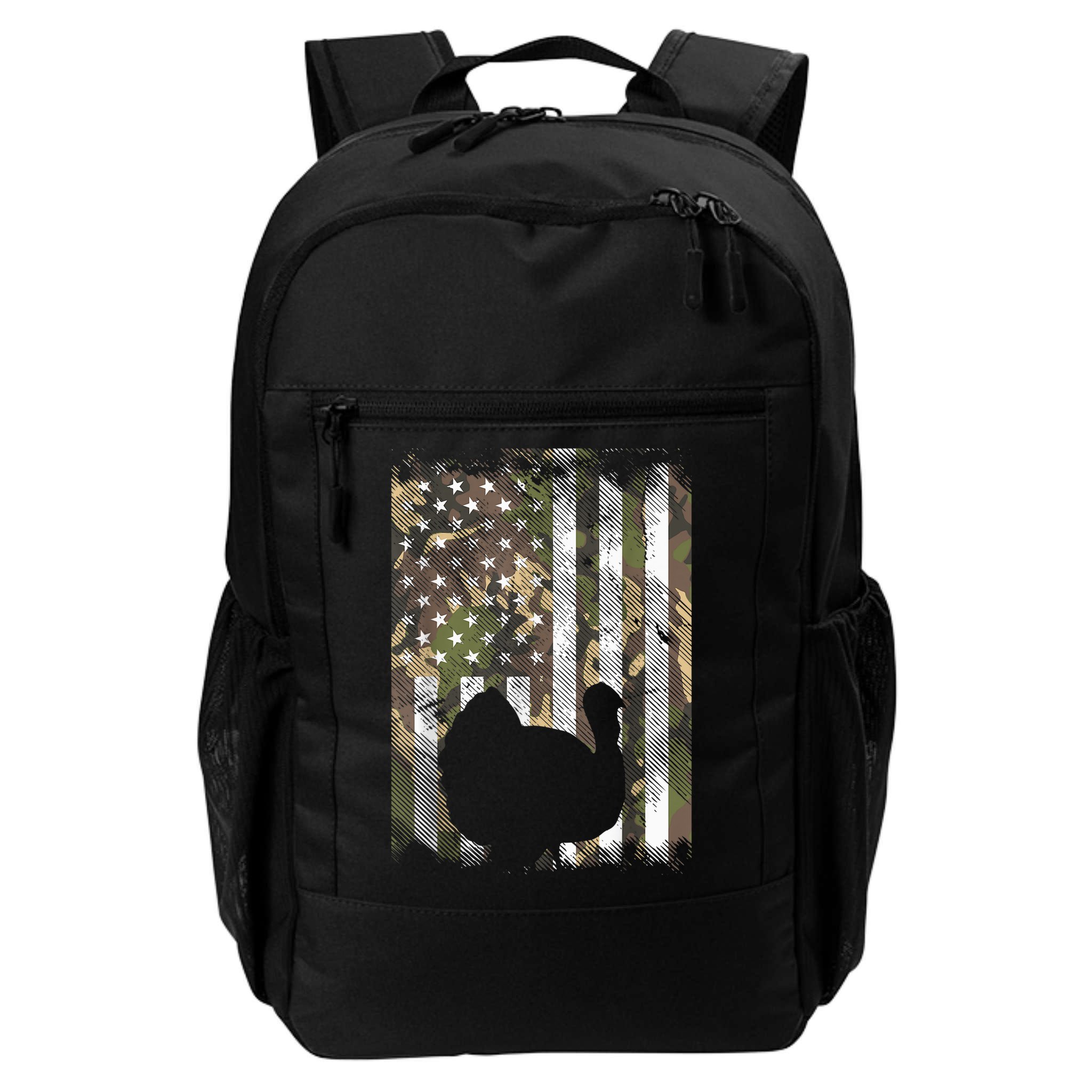 Funny Cute Camo US America Flag Turkey Day Hunting Thanksgiving Backpack