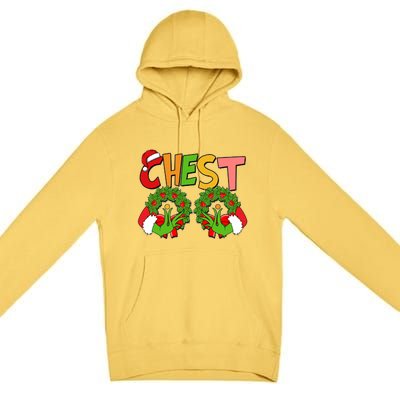 Funny Christmas Chest Matching Couple Premium Pullover Hoodie