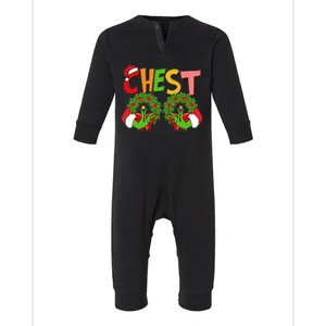 Funny Christmas Chest Matching Couple Infant Fleece One Piece