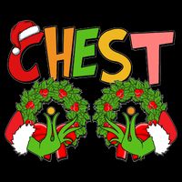 Funny Christmas Chest Matching Couple Cooling Performance Crew T-Shirt